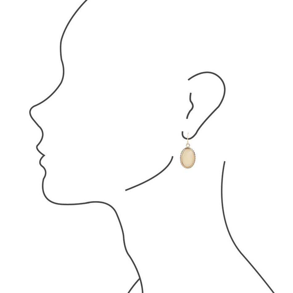 Yellow Agate Faceted Oval Earring