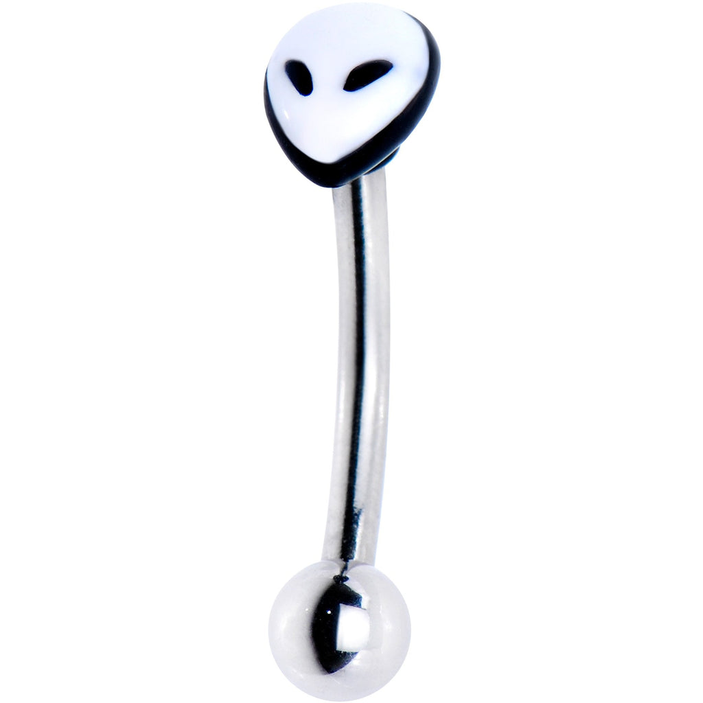 16G 5/16 Gray Alien Curved Eyebrow Ring